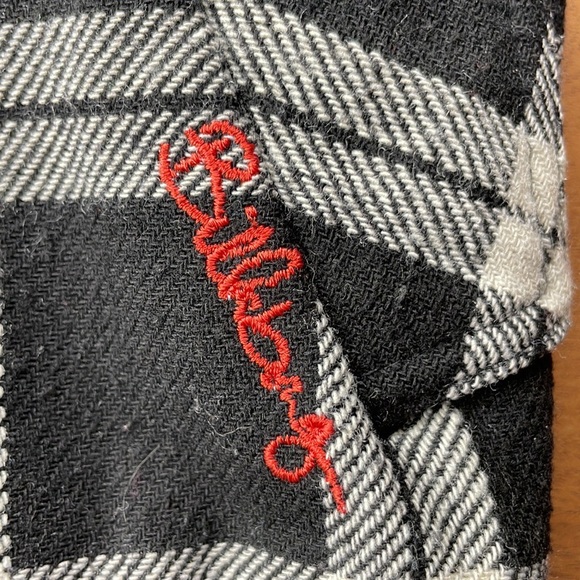 Billabong Vintage Black&White Plaid Wool Blend Checkered Jacket with Hood Size S - Picture 4 of 6